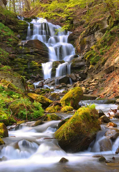 Schöner Wasserfall in den Karpaten — Stockfoto