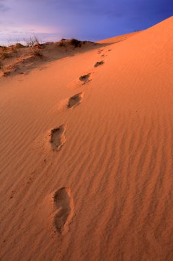 kum üzerinde ayak sesleri
