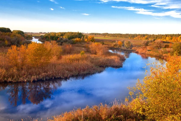 Autumn landscape on river — Stock Photo, Image