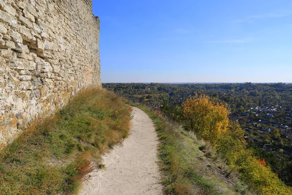 Path Old Stone Wall Fortress Take Kremenets Town Ukraine — Stock Photo, Image