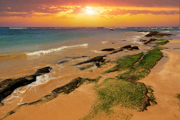 Susnetlandschap Boven Oceaankust Hiikaduwa Sri Lanka — Stockfoto