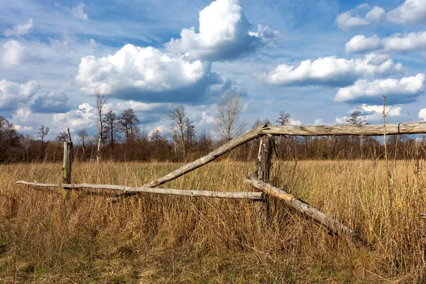 Vecchio Distrutto Frnce Legno Steppa Prendilo Ucraina — Foto Stock