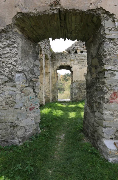 Entrée Dans Vieux Château Ruine Ukraine — Photo