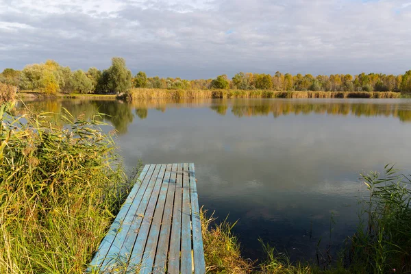 Landscape Fishing Bridge Lake — Stock Photo, Image