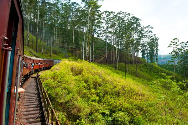 Jízda vlakem na Srí Lance — Stock fotografie