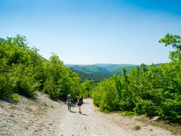 Randonneurs sur un chemin — Photo