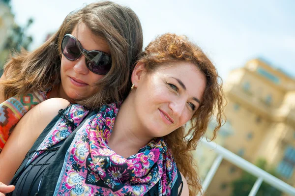 Two happy young beautiful women — Stock Photo, Image