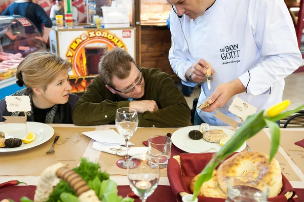 Madlavning klasse "Smag lektion nummer 5: Fisk og skaldyr " - Stock-foto