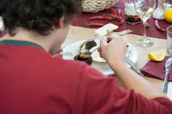 Madlavning klasse "Smag lektion nummer 5: Fisk og skaldyr " - Stock-foto