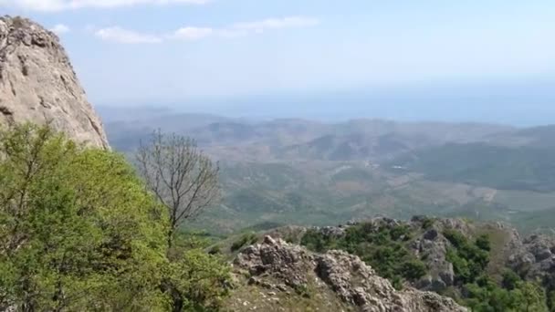 Kırım, Ukrayna dağ panorama manzara yaz — Stok video