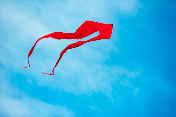 Papagaio voando no céu azul — Fotografia de Stock