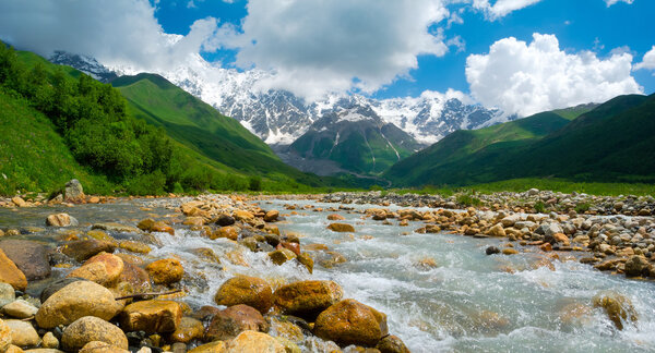 : Enguri river near Ushguli, Svaneti, Georgia