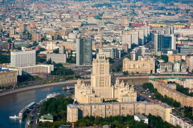 Day-time aerial view of Moscow, Russia. clipart