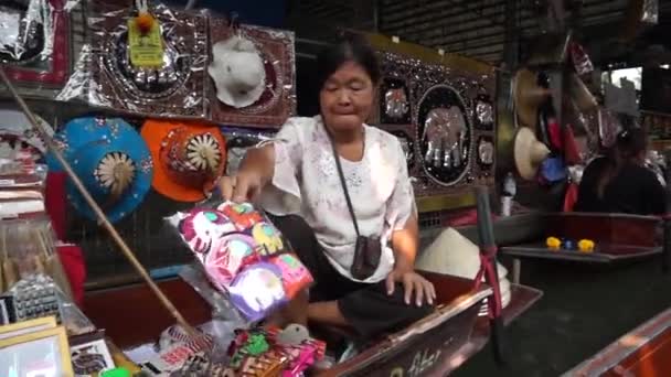 Mercado flotante de Damnoen Saduak — Vídeo de stock