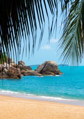 samui Adası üzerinde kayalık sahil şeridi