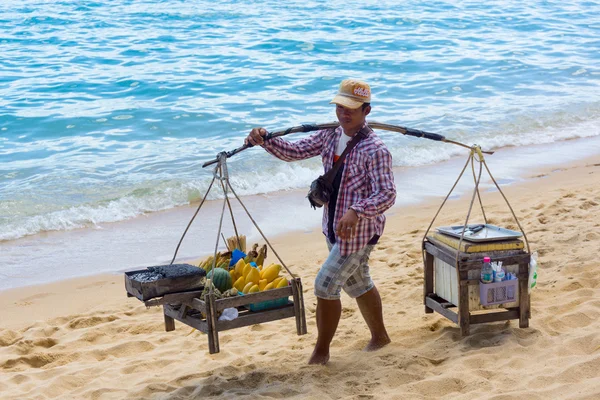 Продавця пляжем — стокове фото