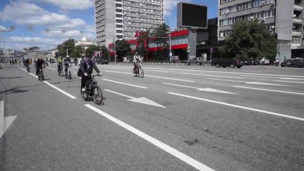 Fiets parade — Stockvideo