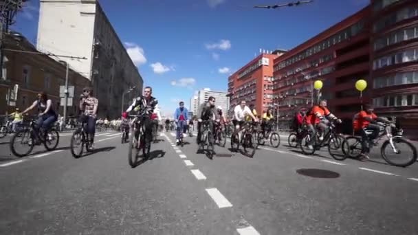 Parada rowerówparata di moto — Wideo stockowe