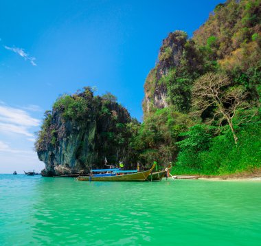 geleneksel longtail tekne tropikal Adası