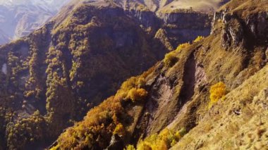 Güneşli sonbahar gününde dağ sırtı