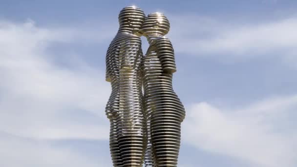 Moving metal sculptures against blue sky — 비디오