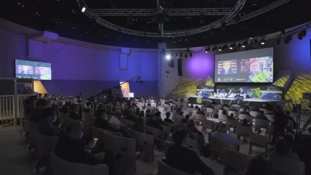 Modern auditorium during business conference — Stockvideo