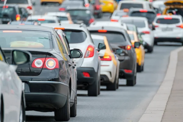 Cars stuck in traffic jam — Stock Photo, Image