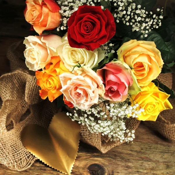 Барвистий букет з троянд Стокове Зображення