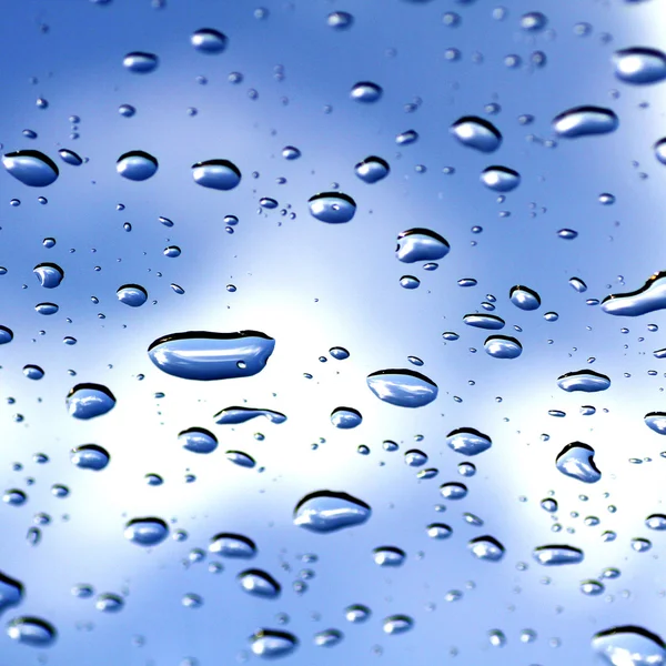 유리 위의 빗방울 — 스톡 사진