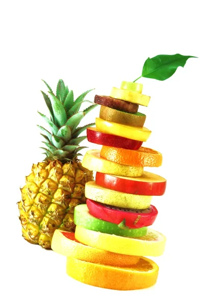 Tropical fruits with pineapple — Stock Photo, Image