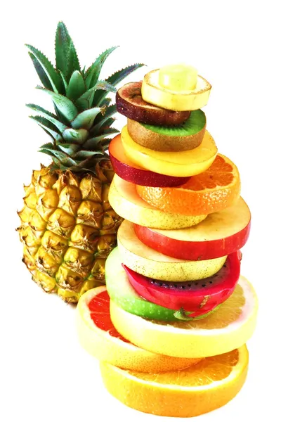 Тропічні фрукти з ананасом Стокова Картинка