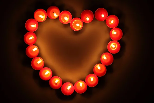 Candles inlaid heart — Stock Photo, Image