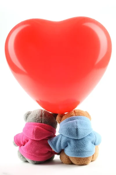 Teddy bear toy with balloon — Stock Photo, Image