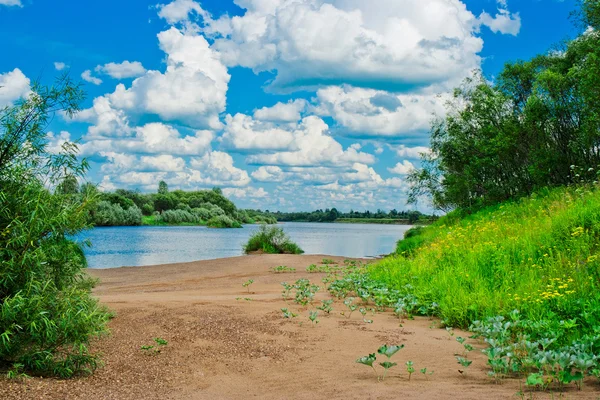 Floden stranden — Stockfoto