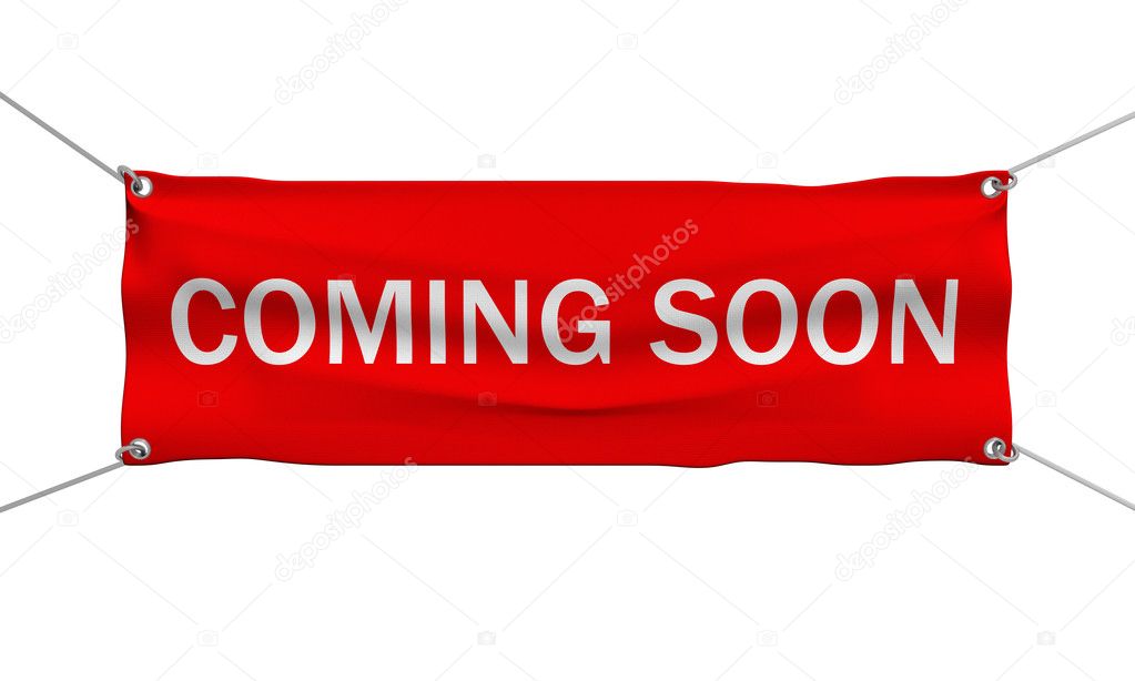 Coming Soon message banner 3d illustration isolated