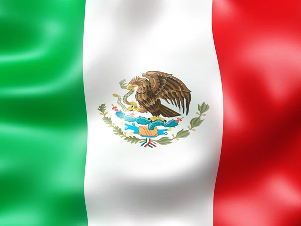 멕시코 국가 플래그 3d 그림 — 스톡 사진