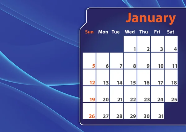 Барвистий абстрактний 2014 січень календар — стокове фото