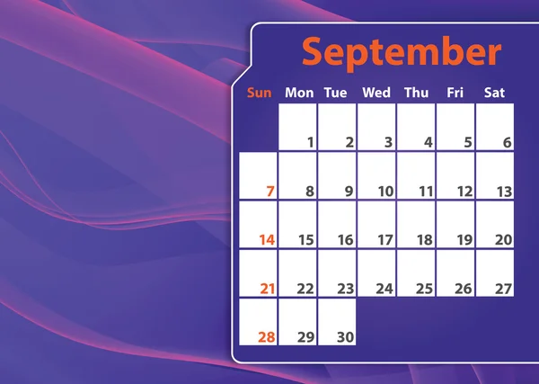 Resumo colorido 2014 calendário de setembro — Fotografia de Stock