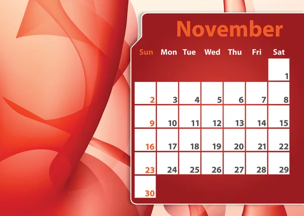 Барвистий абстрактний 2014 Листопад календар — стокове фото