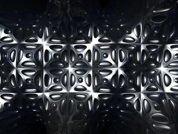 銀の金属の抽象的なタイル パターン背景 — ストック写真