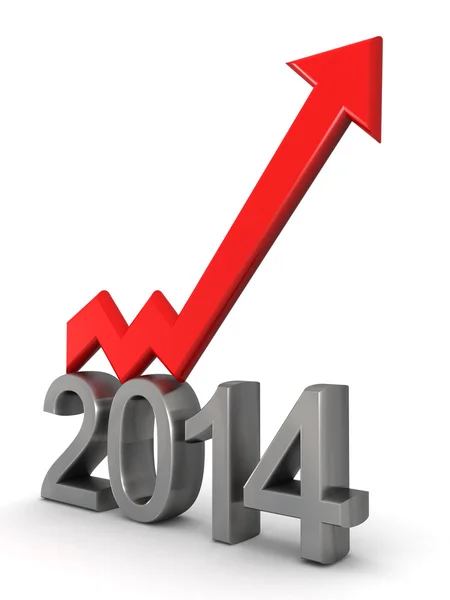 Jaar 2014 financieel succes concept — Stockfoto