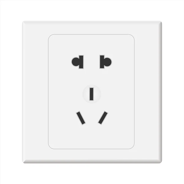 White Electricn Wall Outlet Receptacle — Stock Photo, Image