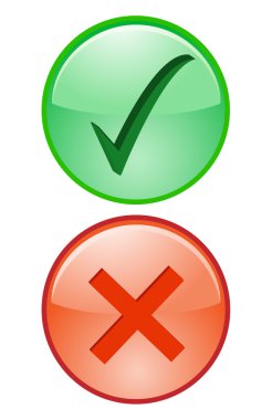 Yes No Tick Cross Right Wrong accept decline Icon
