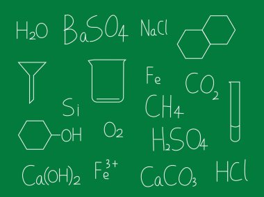 Kimya blackboard vektör çizim