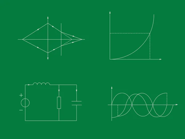 Quadro negro de física — Vetor de Stock