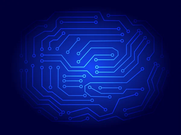 Abstracte illustratie van blauwe printed circuit board achtergrond — Stockvector