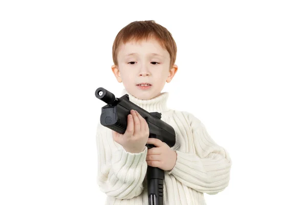 Pojke med pistolen — Stockfoto