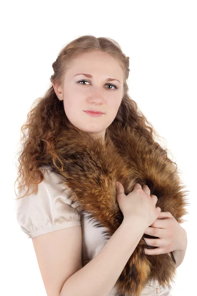 Lady in fur — Stockfoto