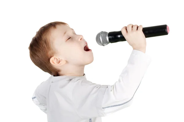 Cute little singer — Stock Photo, Image