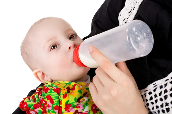 Baby and milk — Stock Photo, Image